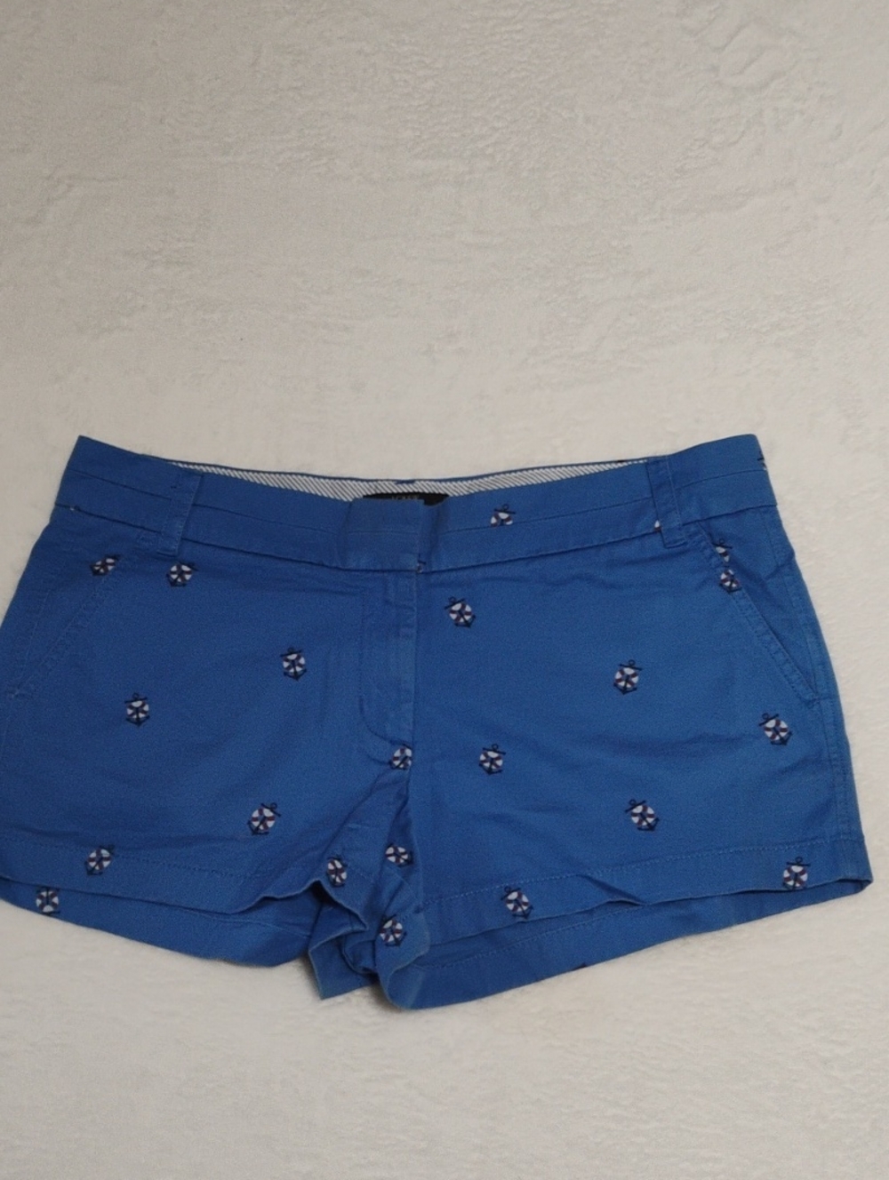 J. Crew Royal Blue Embroidered Cotton Shorts